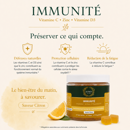 ALTHÉA Immunity Gummies with vitamin C, zinc and vitamin D3